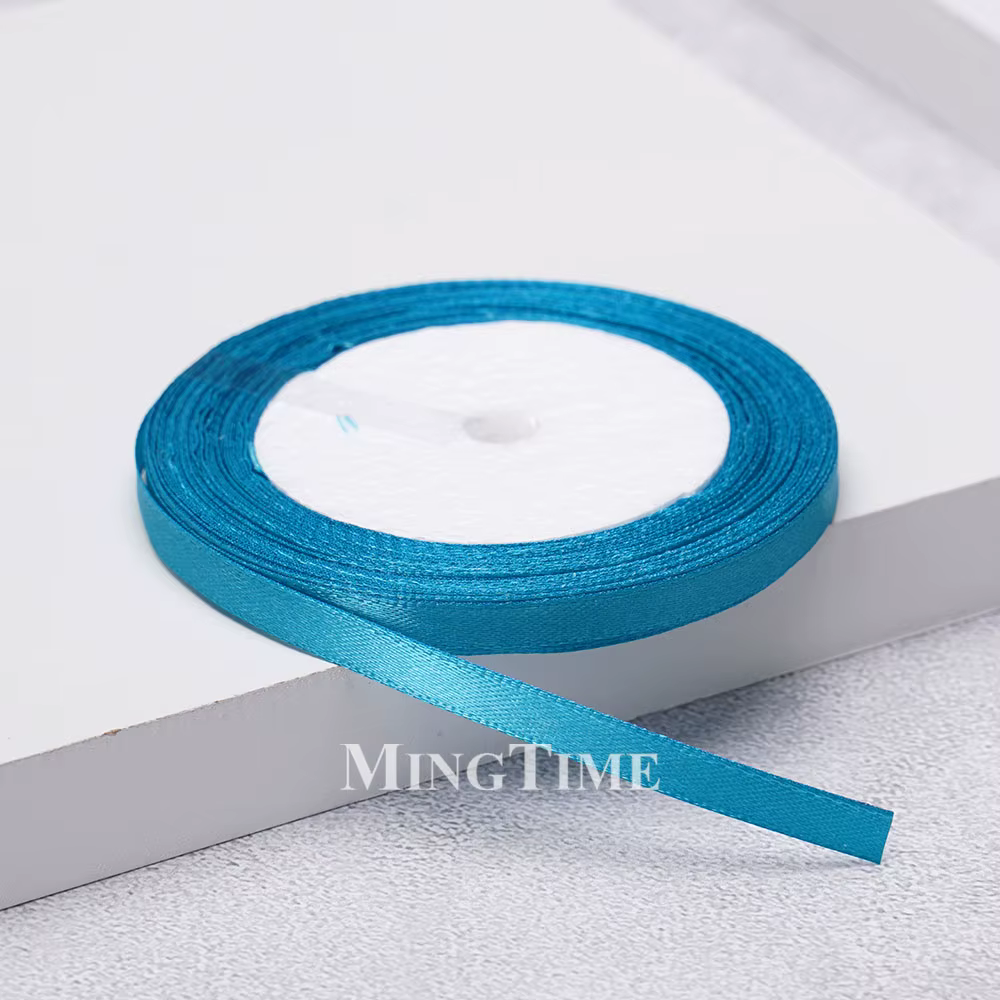 Ruban en Satin 22.8 mètres 6mm 25yards 1/4 pouces, emballage cadeau, nœud artisanal, matériel or ver