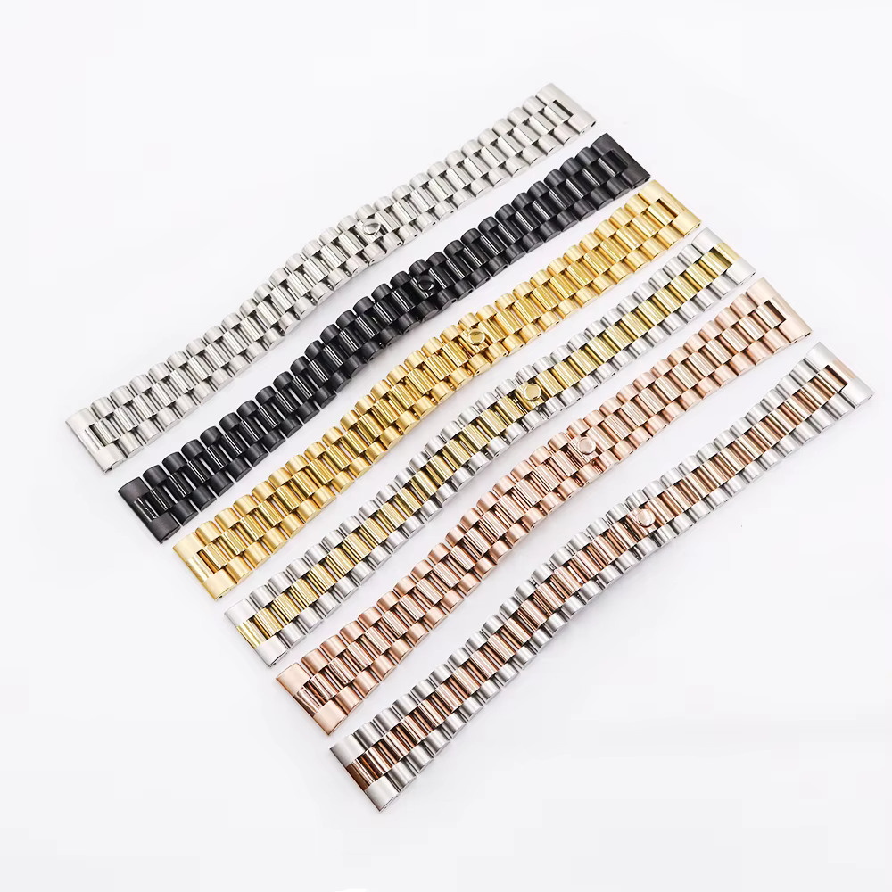 Rolamy 20 22mm 316L acier solide extrémité droite vis liens remplacement Bracelet de montre Bracelet