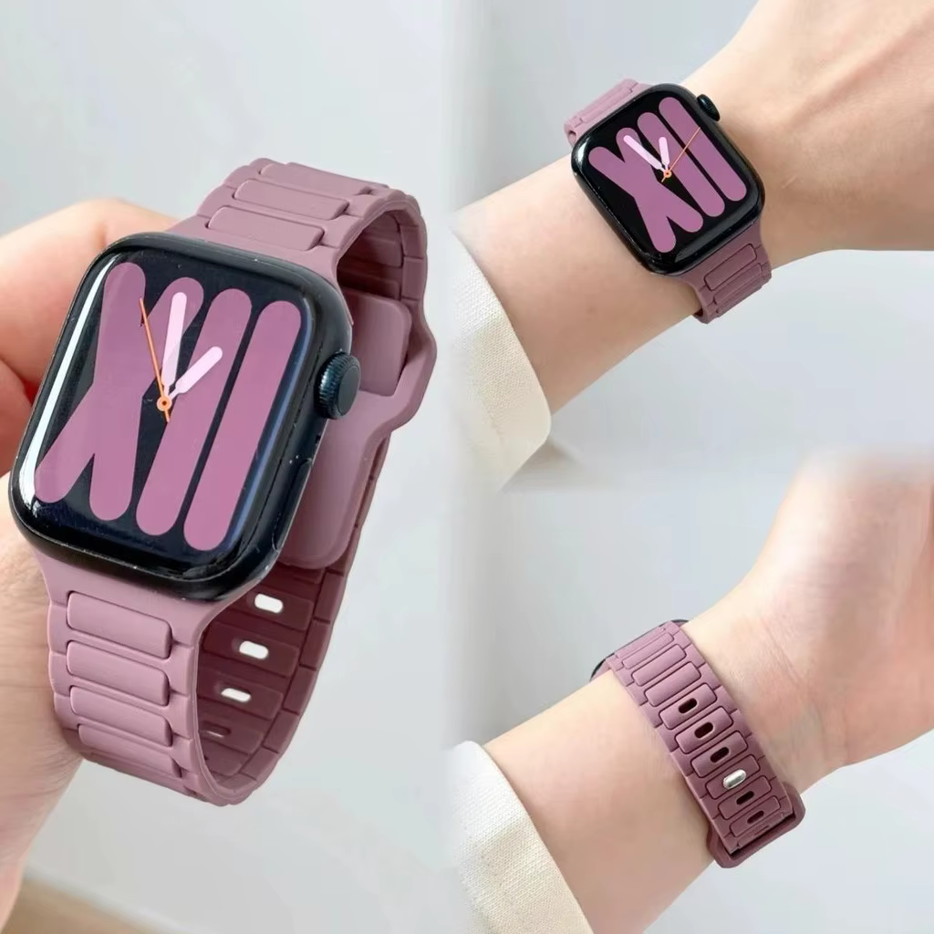 Bracelet en Silicone pour Apple Watch, 40mm 41mm 42mm 44mm 45mm 46mm 49mm, IWatch série 11 10 9 8 7 