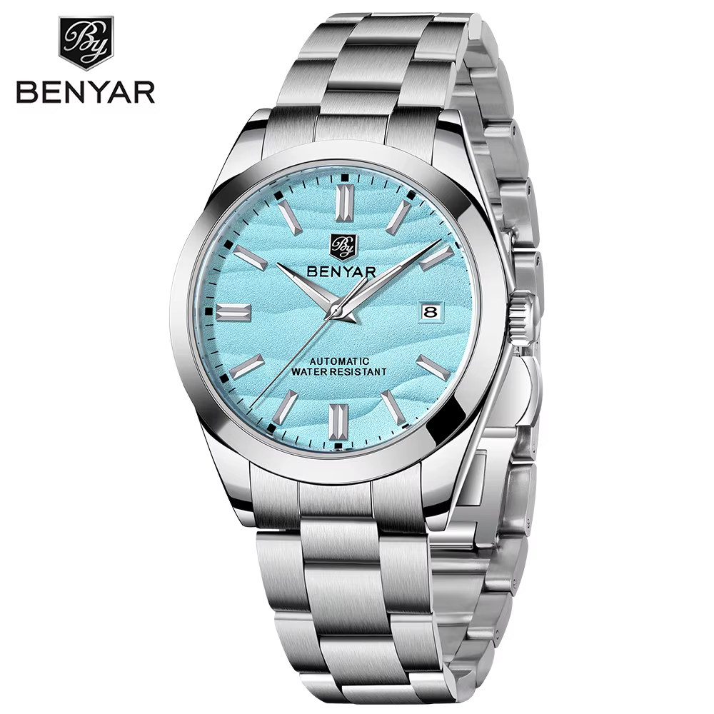 Montre mécanique BENYAR Top Sand Series 40 mm, très vendue, en acier inoxydable 316L, simple, étanch