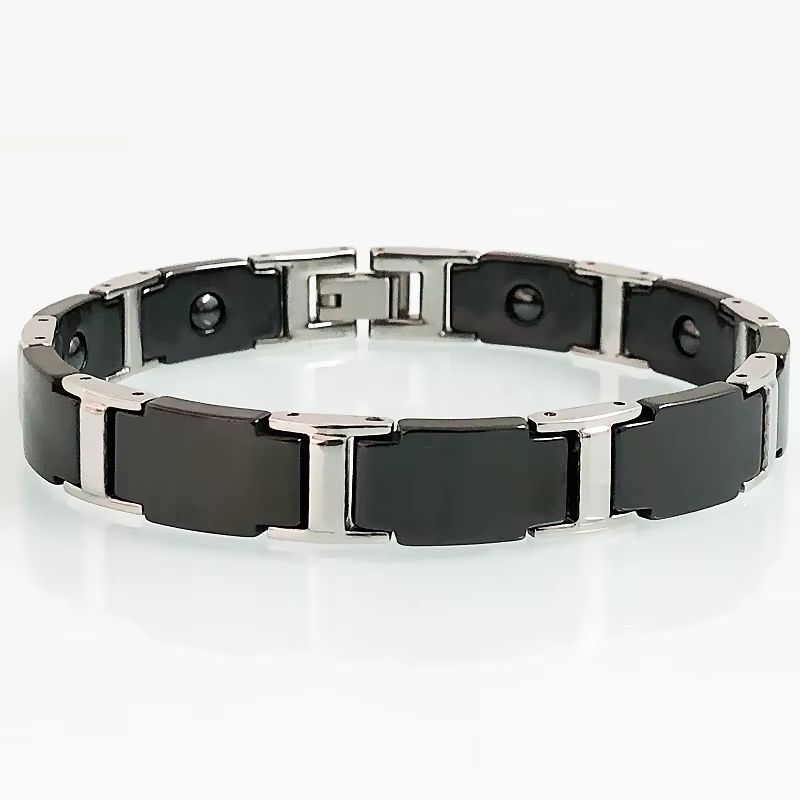 Bracelet magnétique en céramique et acier inoxydable pour homme, avec hématite, cadeau d'anniversair