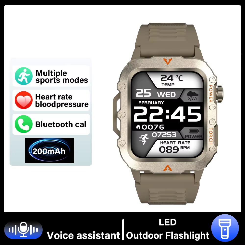 G.L Wear 2025 nouvelle montre intelligente de sport Bluetooth parler lampe de poche LED multi-foncti