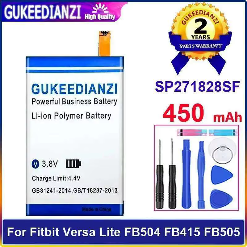 Batterie de montre intelligente SP271828SF, sûre pour Fitbit Versa Lite FB504 FB415 FB505 450Mah