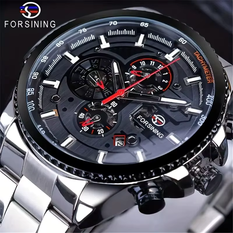 Montre mécanique automatique pour homme - Design squelette élégant, avec affichage de l'heure et de 