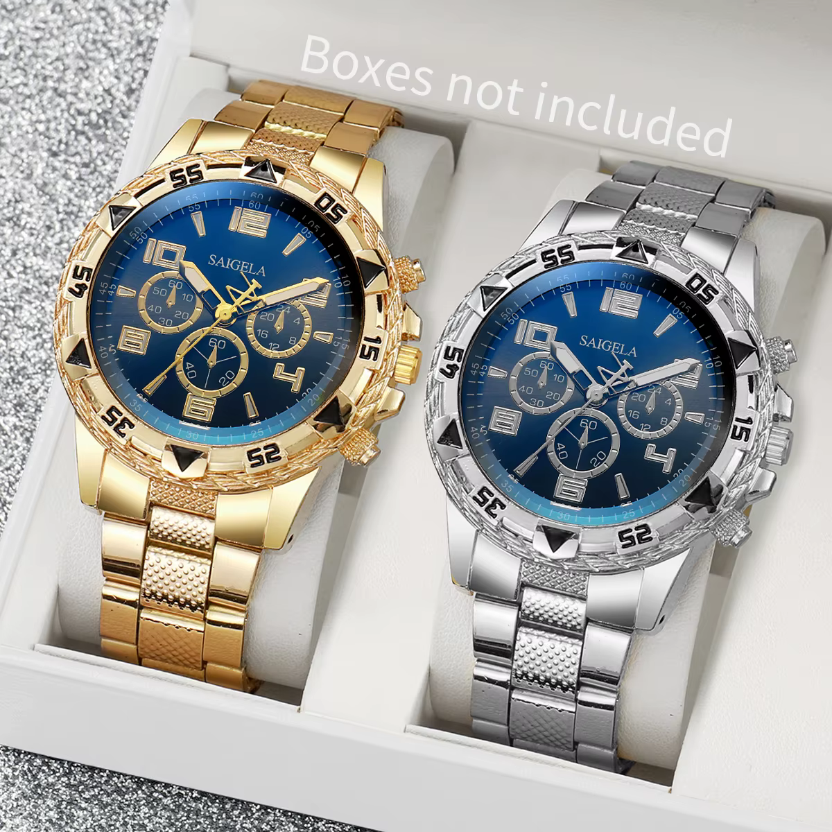 Ensemble de montres à quartz pour hommes d'affaires, cadran arabe, bracelet en acier, mode masculine