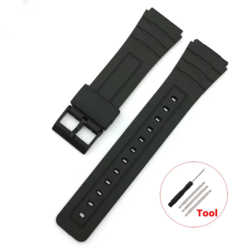 Bracelet en caoutchouc de Silicone pour Casio W800H A158/168 AE1200/1300 F91W F84, 12/14/16/18/20/22