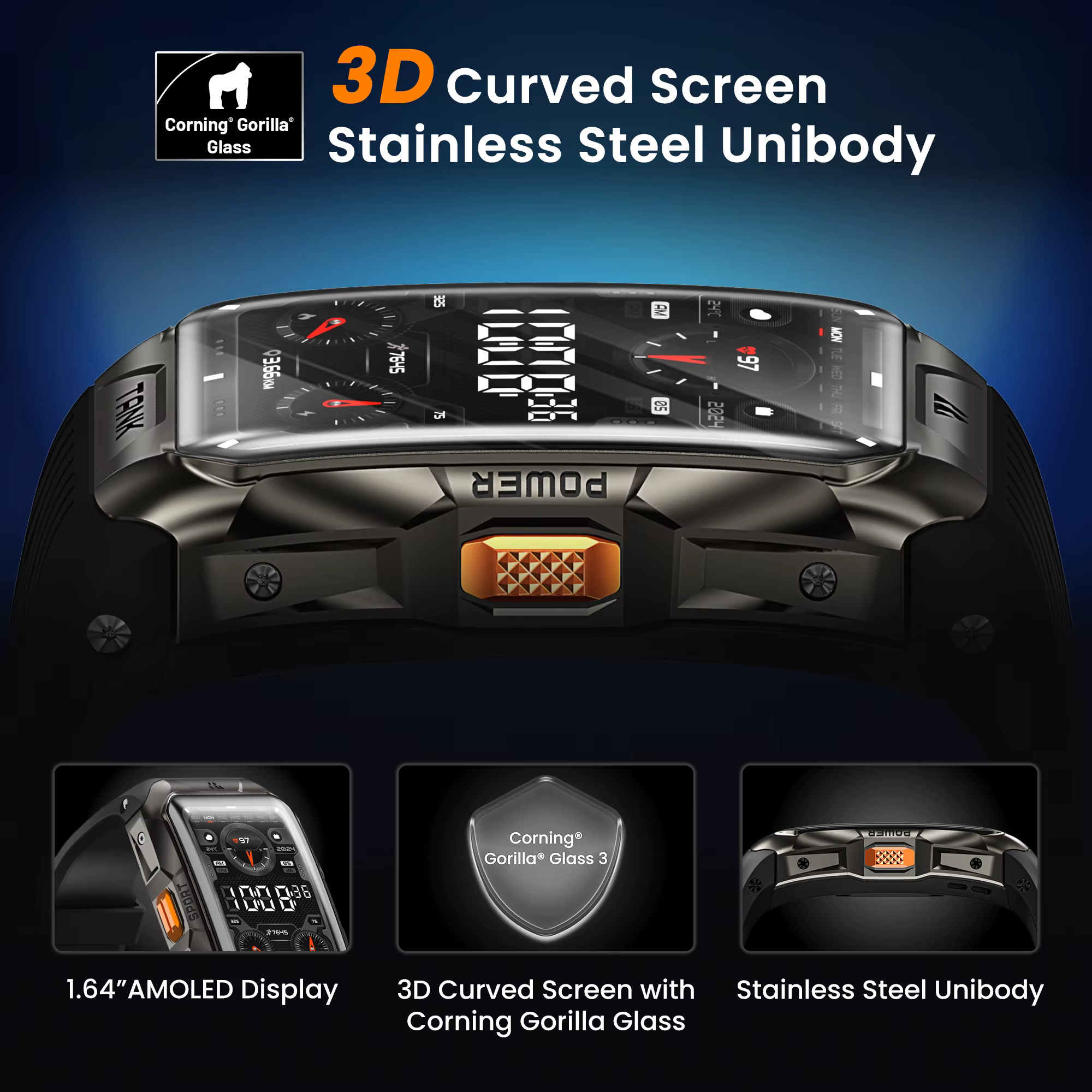 2025 KOSPET TANK X2 Ultra montre intelligente pour hommes 3D écran incurvé boussole altimètre baromé