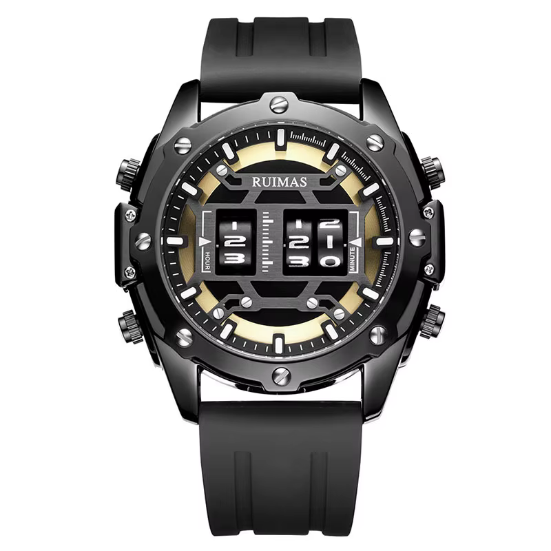 MEGIR & RUIMAS-Montres de sport militaires pour hommes, montre à quartz à roulettes, montre-bracelet