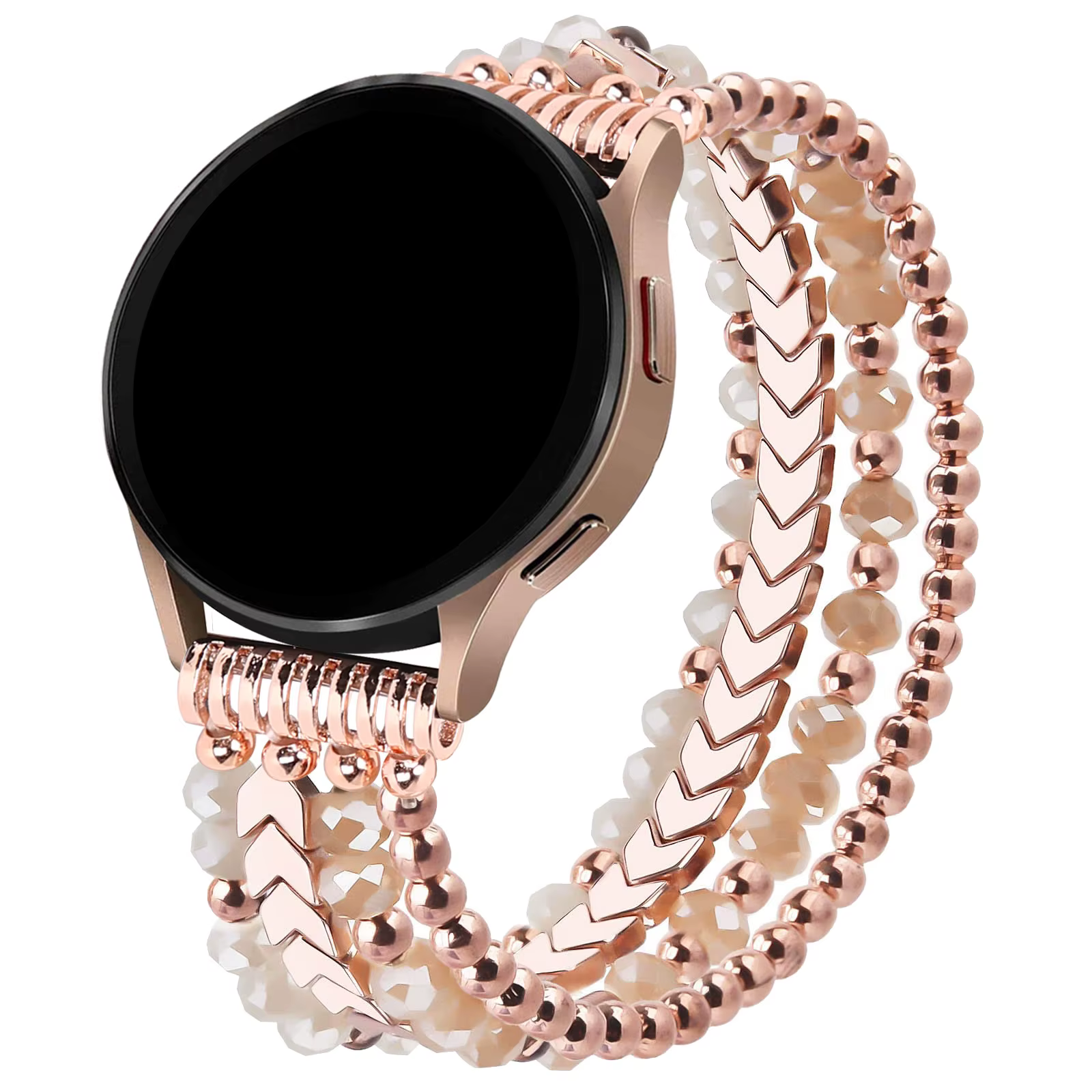 Pour Samsung Galaxy Watch 6/5/4 40/44mm bandes/Active 2 montre 4 42/46mm bande femmes, 20mm perles d