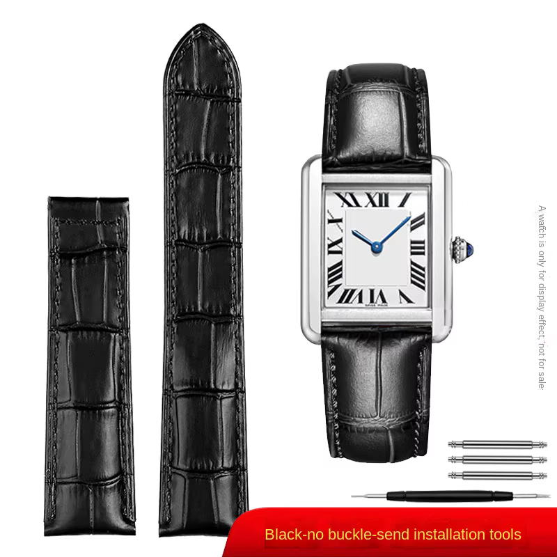 16 18 20mm Bracelet en cuir véritable remplacement pour Cartier Tank Solo hommes femmes montre chaîn
