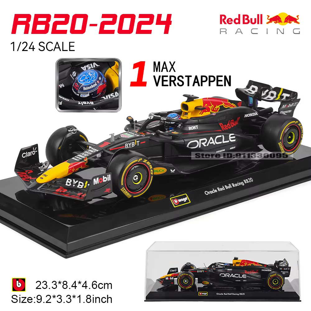 Bburago 1:24 2024 F1 Oracle Red Bull Racing # 1 Verstappen maximum # 11 Sergio Perez modèle de voitu