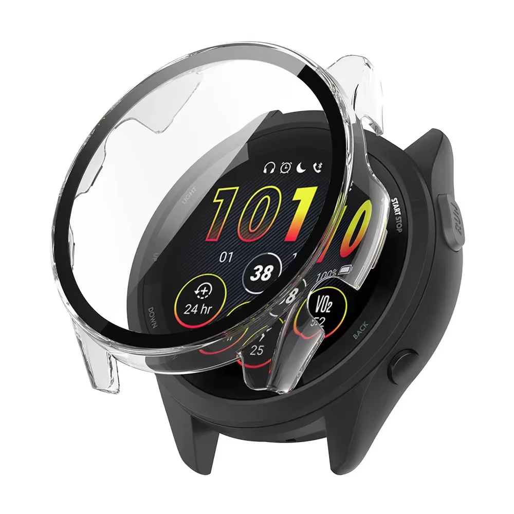 Verre trempé + étui pour Garmin Forerunner 165 PC protecteur d'écran dur housse de protection pare-c