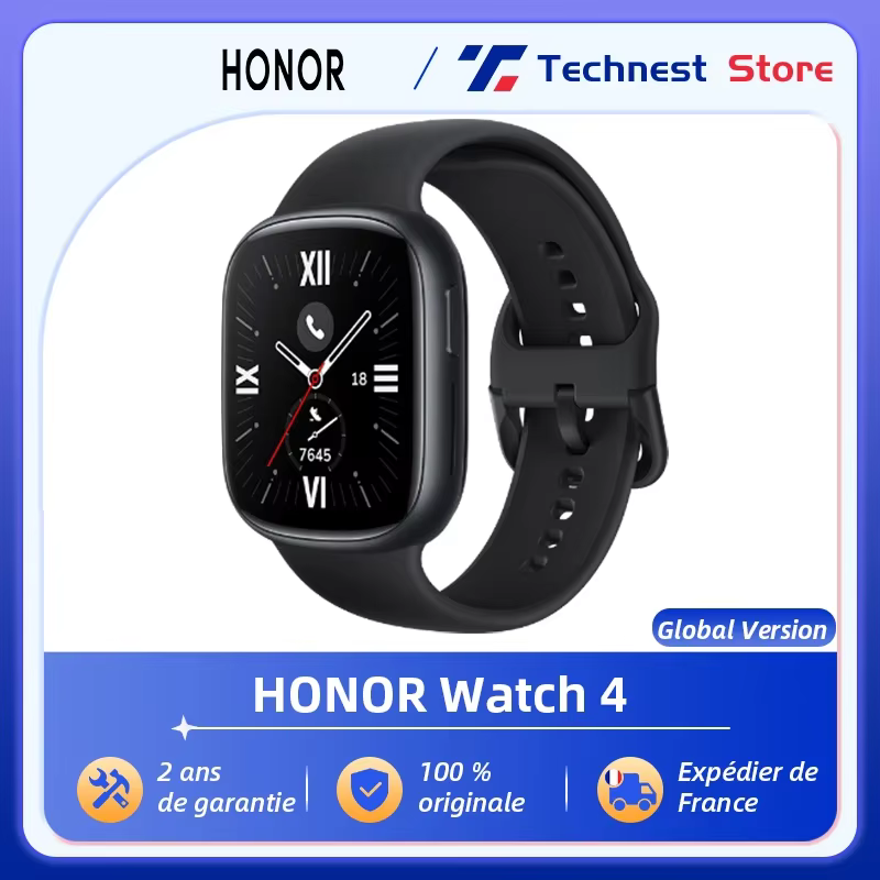 Version mondiale HONOR Watch 4 montre intelligente 5ATM moniteur d'oxygène sanguin BT5.2 GPS Bluetoo