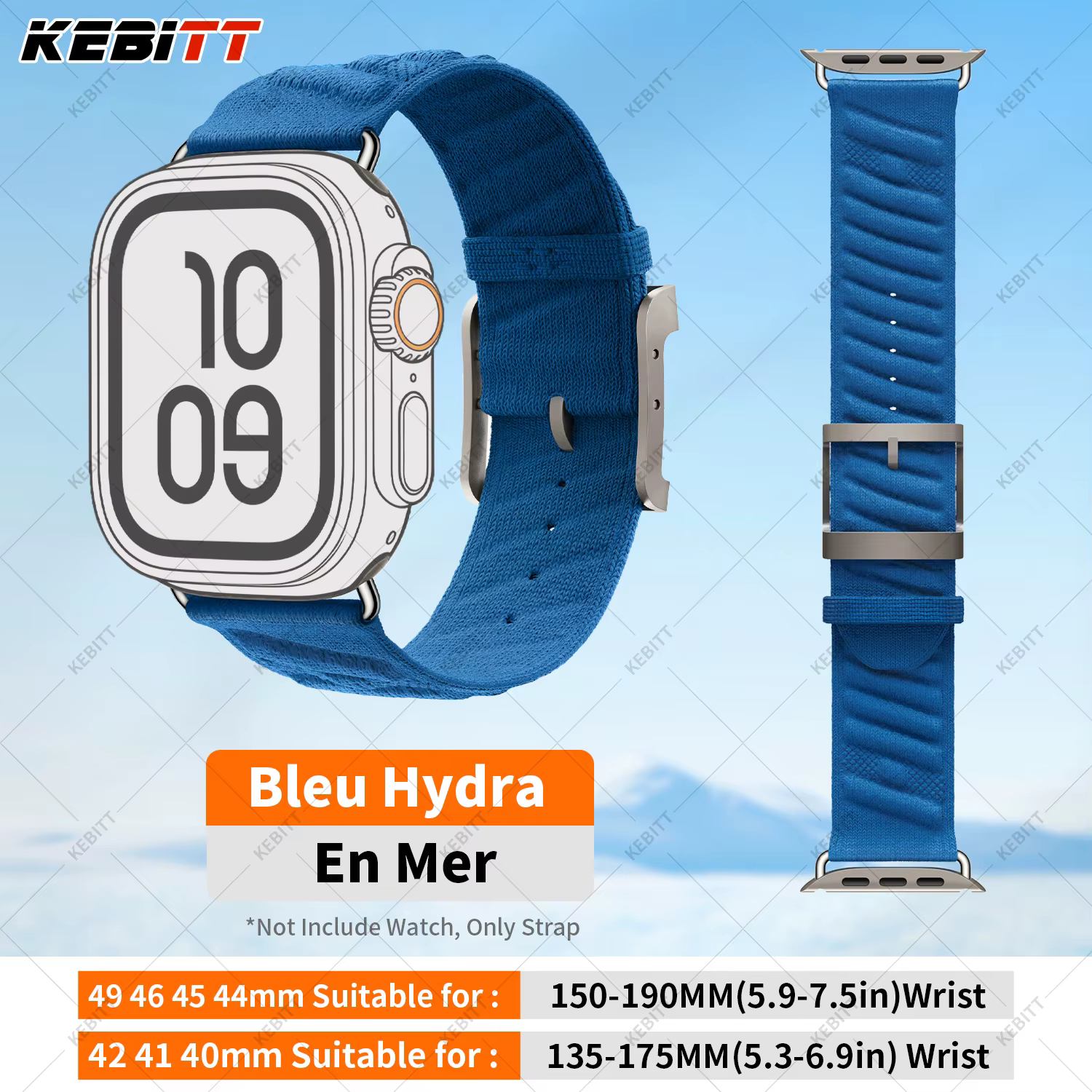 Kebitt nouveau En Mer Bleu Nuit tour unique bracelet Iwatch 42mm pour Apple Watch Ultra 3 2 série 11