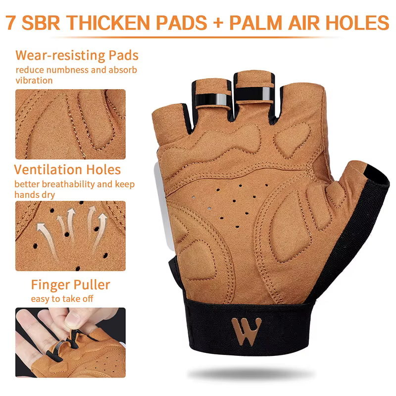 WEST VÉLO Sport Cyclisme Gants Demi Doigt Hommes Femmes VTT Vélo Gants de Course Fitness Gym Équitat