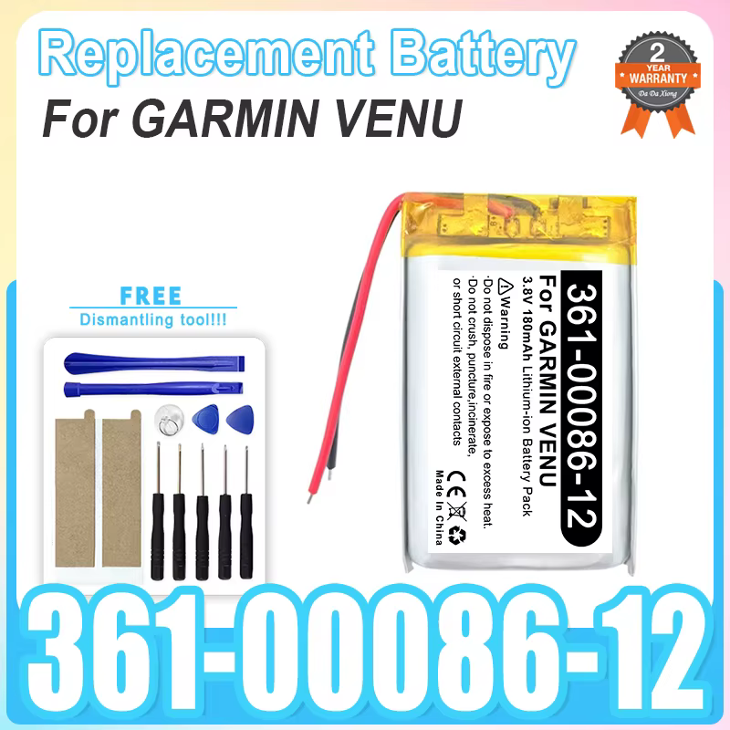 Batterie de remplacement pour GARMIN VENU 1, 2,SQ,VENU2 361-00139-10 361-00086-12 361-00136-10, acce