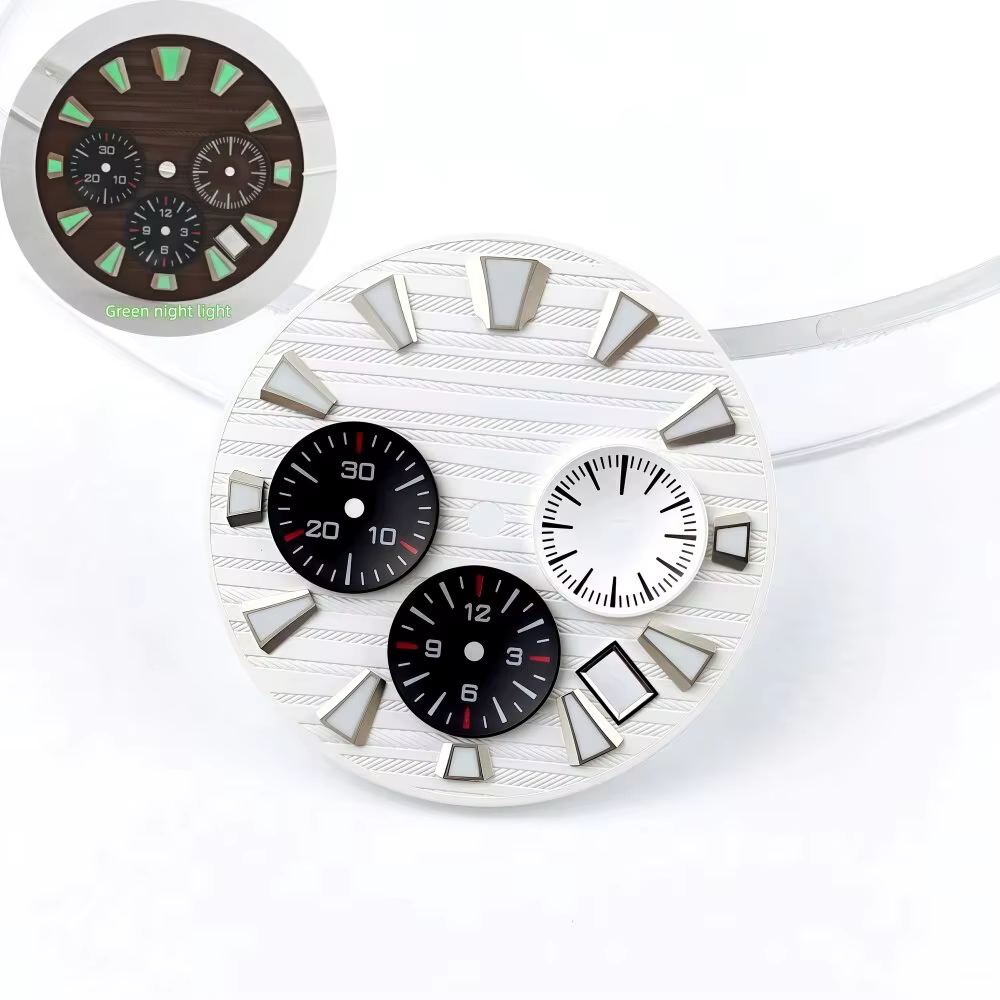 Boîtier de montre octogonal VK63 de 44,5 mm, argenté, chronographe sportif sans logo, compatible ave