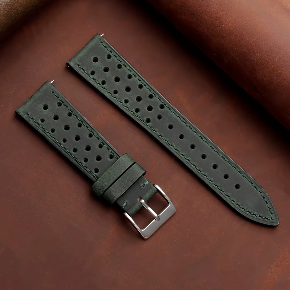 Bracelet de montre vintage en cuir 18mm 20mm 22mm pour Rolex pour Omega, bracelets à dégagement rapi
