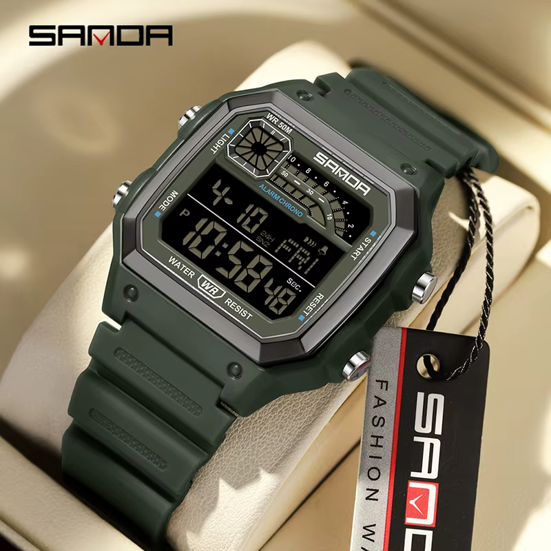 SANDA Sport de plein air chronographe électronique montre hommes montres multifonctions réveil Chron