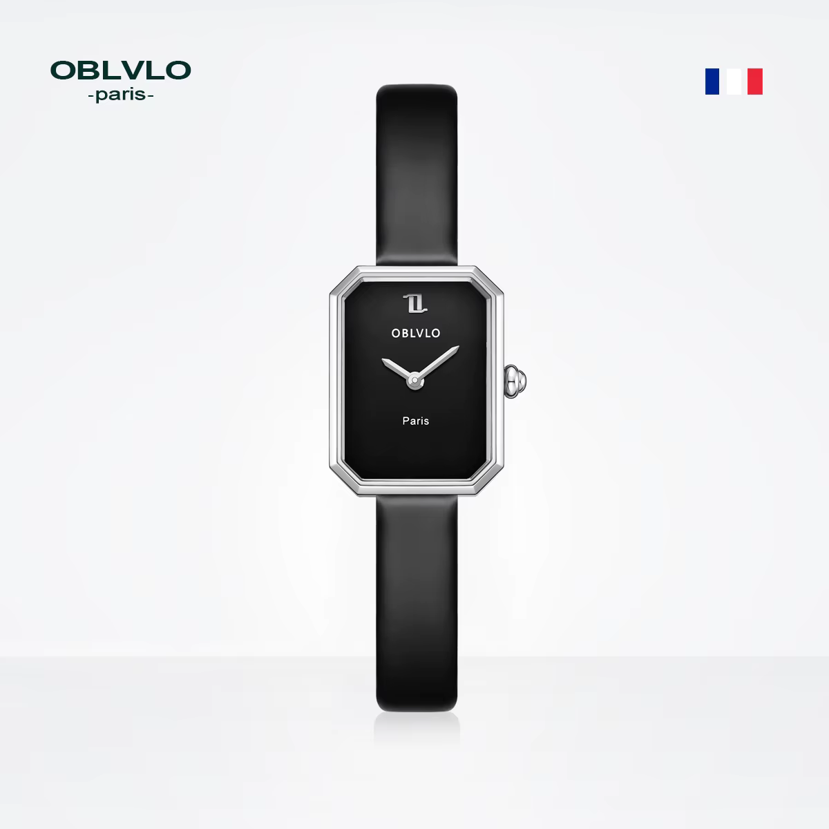 OBLVLO – montre à Quartz pour femmes, boîtier en or Rose, bracelet en cuir, cadran Malachite, Surfac