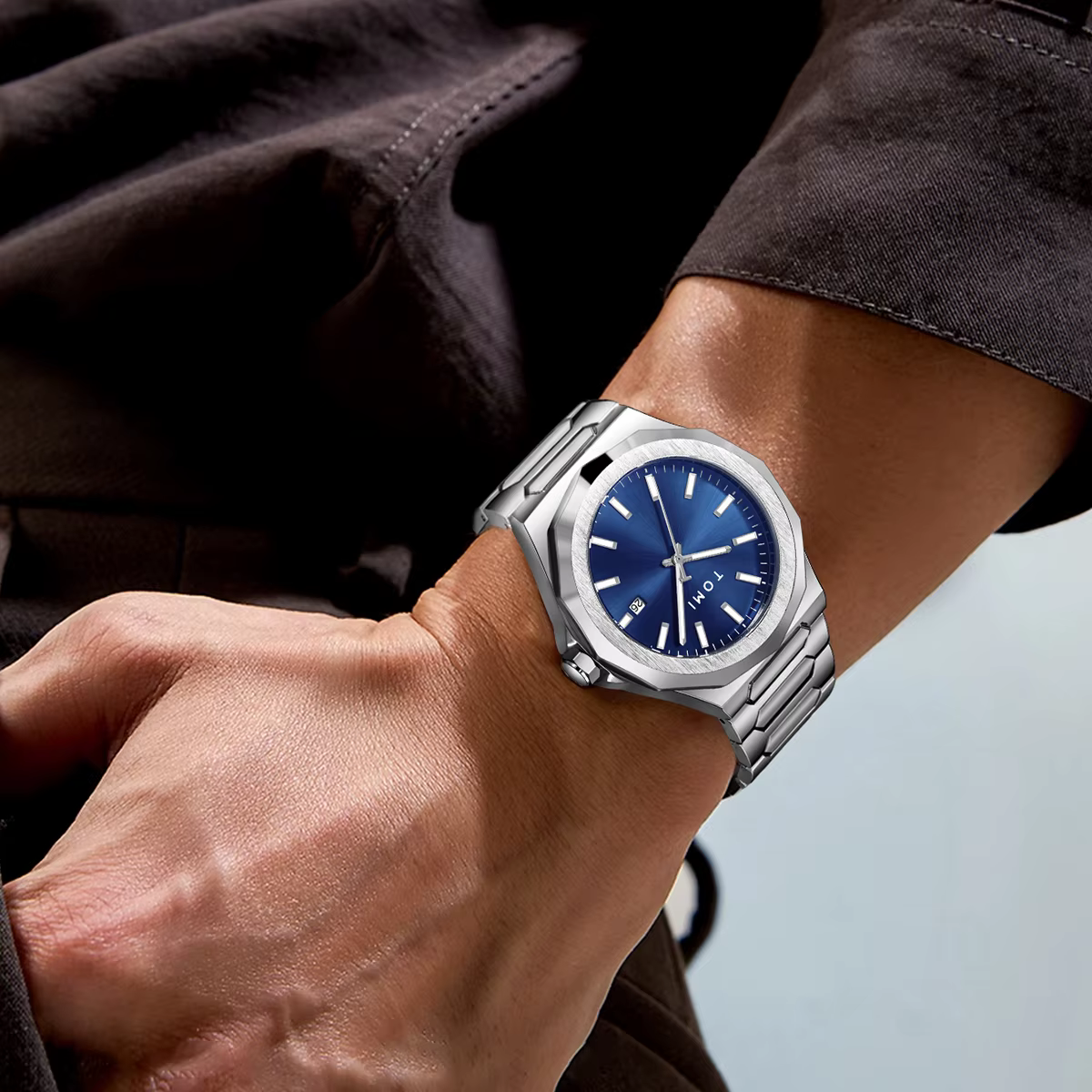 TOMI montre pour hommes d'affaires de luxe coffret cadeau boîtier en or Rose de haute qualité montre