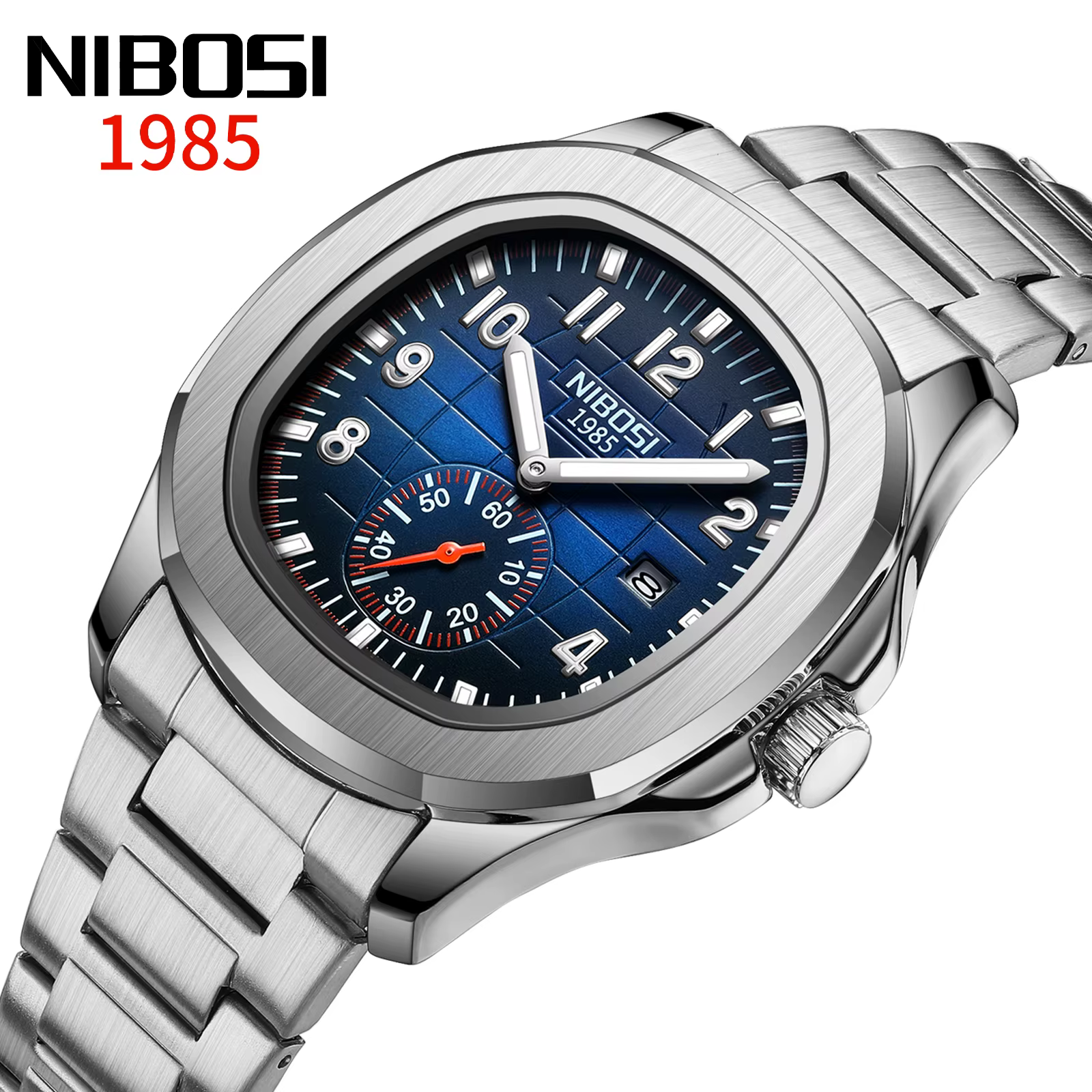 NIBOSI 2025 Nouvelles montres pour homme en acier inoxydable, étanches, design de marque, mode, spor