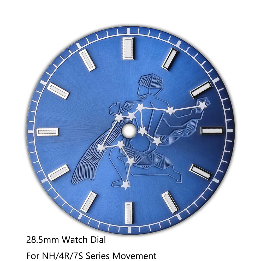 Cadran de montre Constellation lumineux BGW9 de 28,5 mm en acier inoxydable pour mouvements NH35 NH3