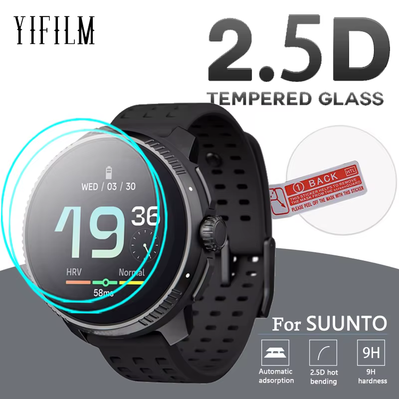 Film de protection d'écran pour montre intelligente SUUNTO RACE VERTICAL, verre HD Guatemala 9H, 2 p