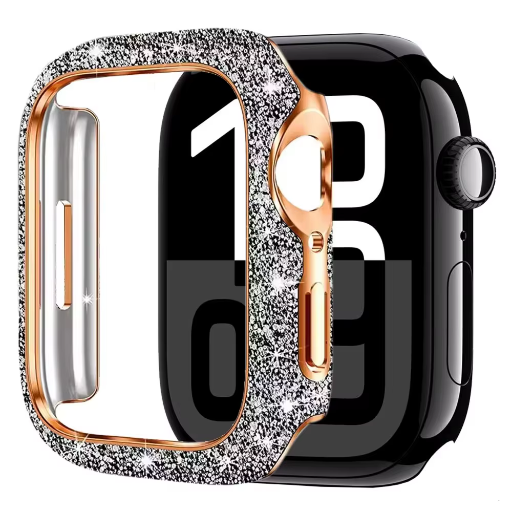 Coque en diamant pour Apple Watch 11 10, 46mm 42mm, coque de protection antichute en cristal, iWatch