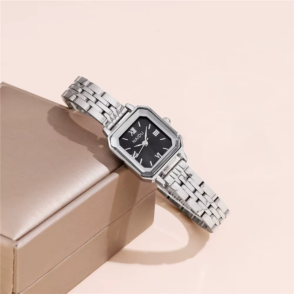 Montre tendance pour femme à petit cadran, en acier, à quartz, montre habillée