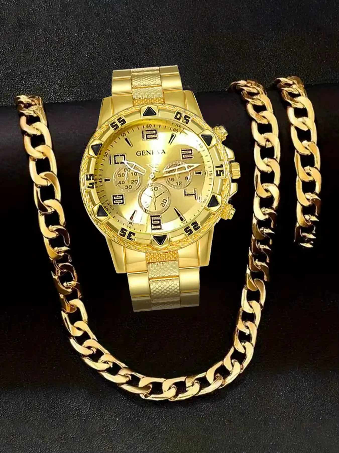 Montre pour homme en verre bleu avec bracelet en acier, montre à quartz, échelle numérique multifonc