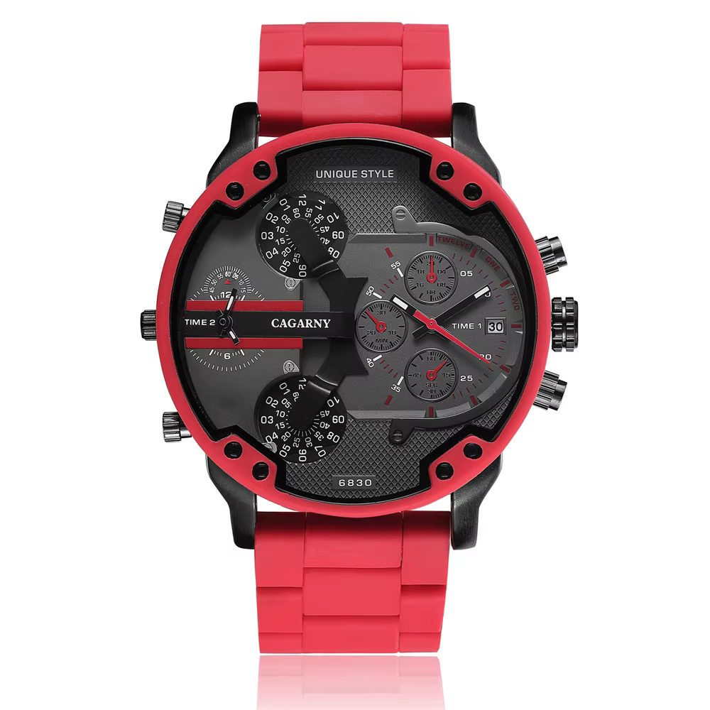 Montres pour hommes Top marque de luxe bracelet en acier double montre pour hommes grand cadran mont