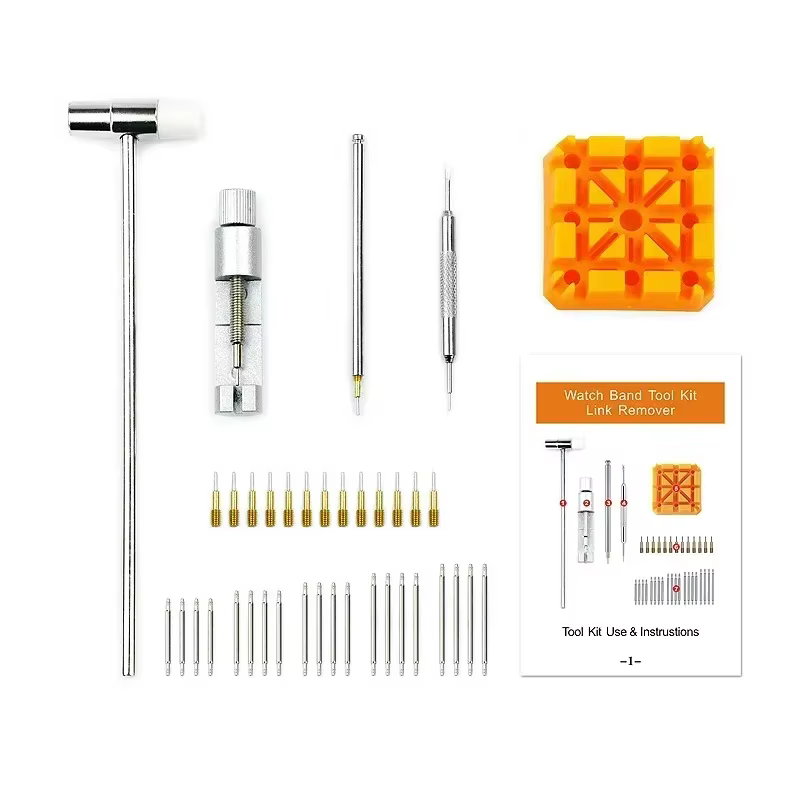 Ensemble d'outils de réparation de montre, lien de montre, sangle fendue, dissolvant de goupille de 