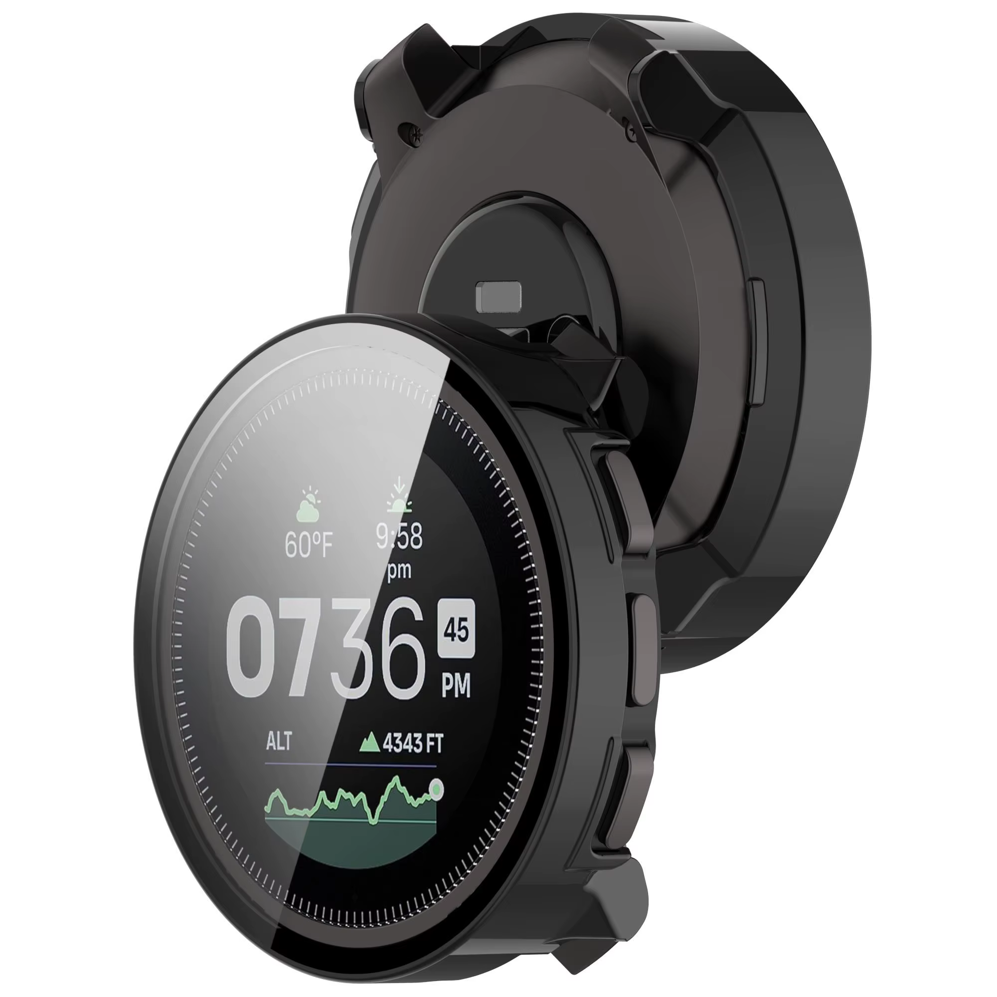 Verre + coque PC pour Suunto Vertical, pare-chocs tout autour, housse de protection anti-rayures + p
