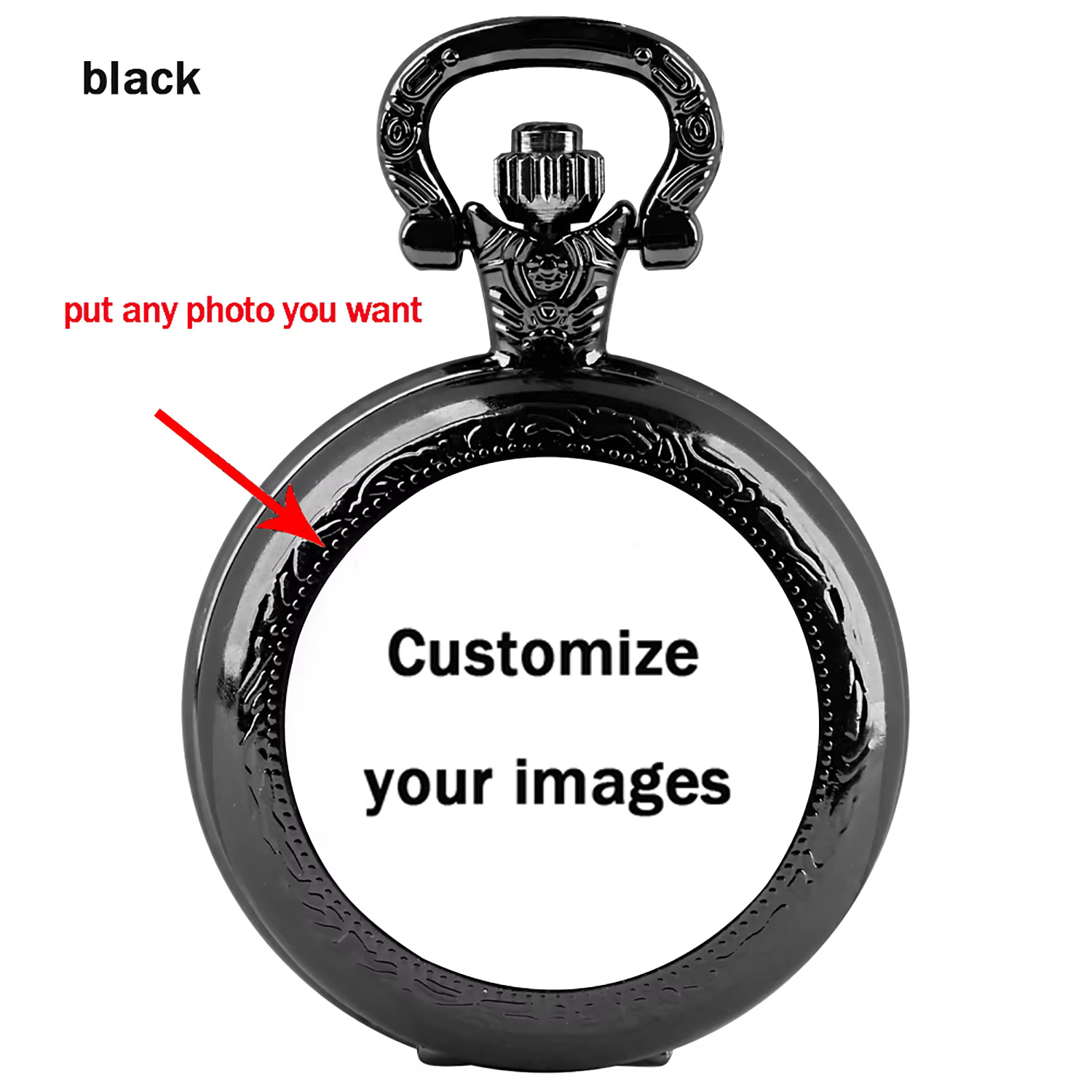 Montre de poche personnalisée vintage avec photo, pour homme et femme, collier pendentif, chaîne, mo