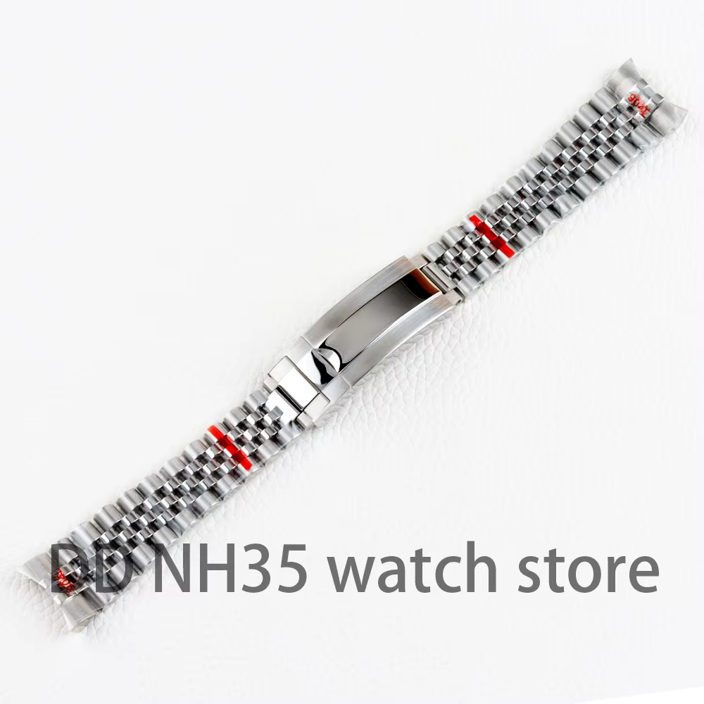 Bracelet jubilé de 20MM de largeur, en acier inoxydable massif 316L, fermoir coulissant, pour dateju