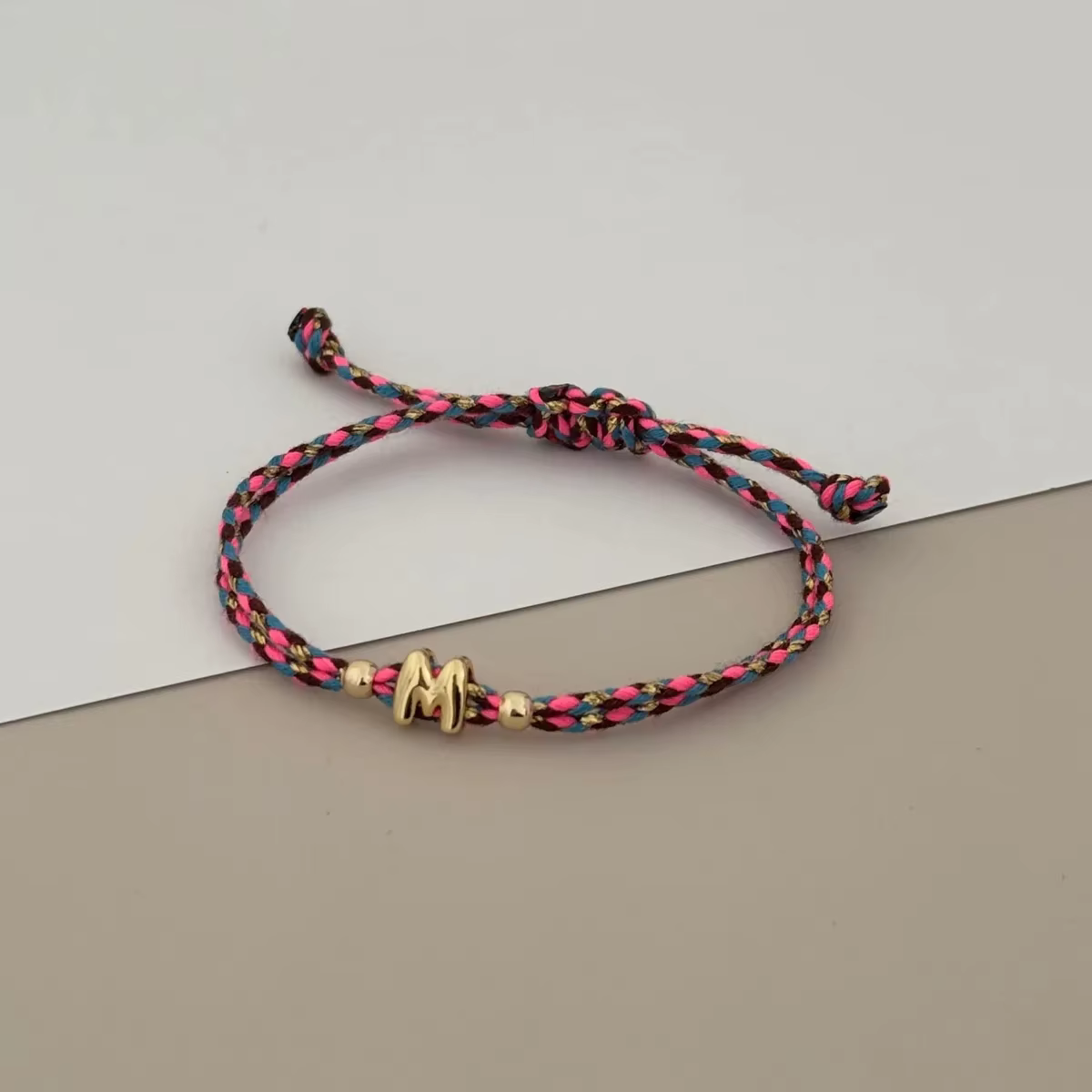 Bracelet initial Vlen Alphabet pour femme, lettre bulle de A à Z, cordon coloré réglable, cadeau d'a