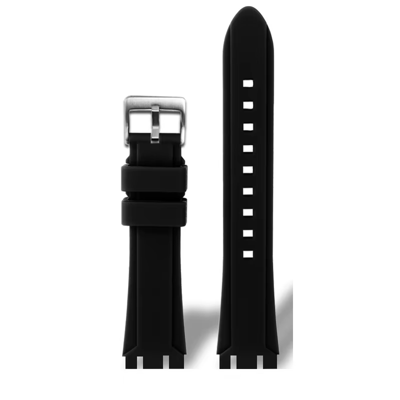 Bracelet de montre en caoutchouc et résine de silicone pour homme, étanche, disponible en noir, bleu