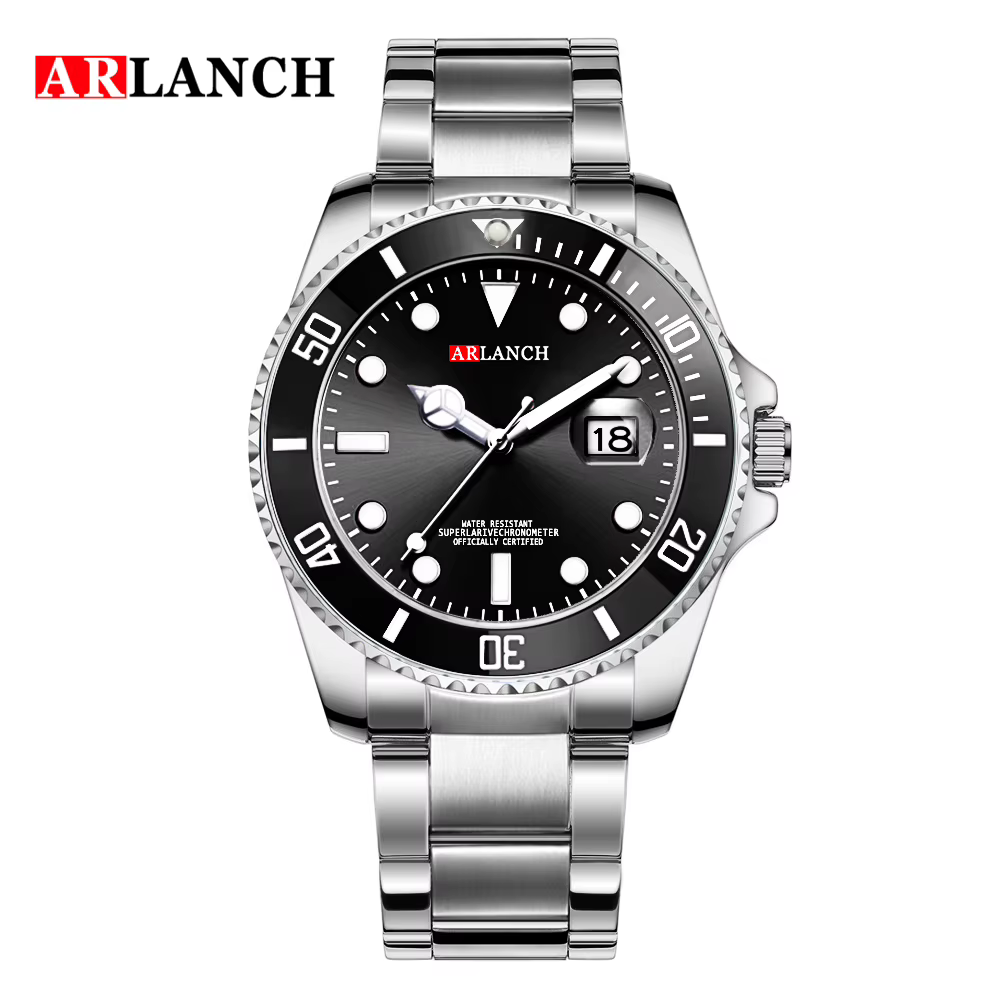 Montre de plongée de luxe de marque ARLANCH pour homme, 3 ATM étanche, montre à quartz sport avec lu