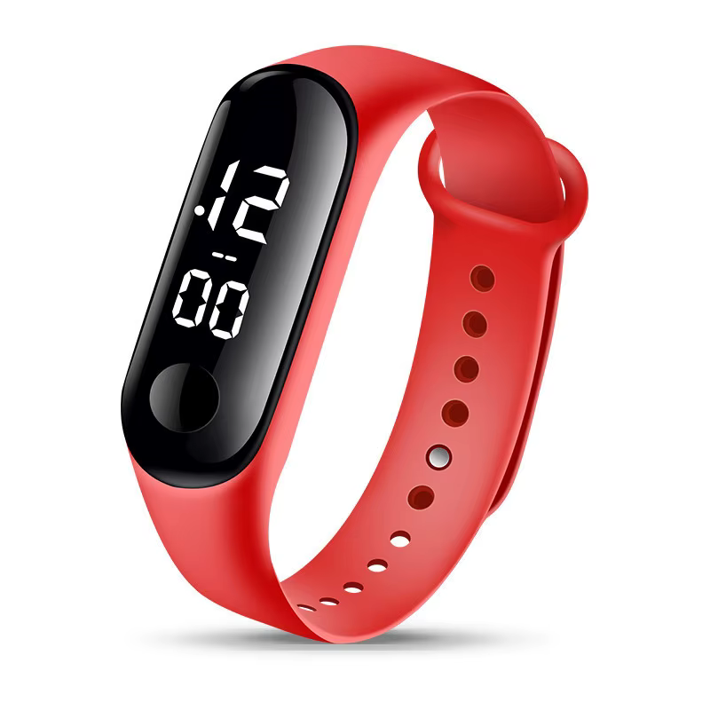 8 pièces enfants montres pour filles bracelet en caoutchouc étanche école étudiant montre LED femmes