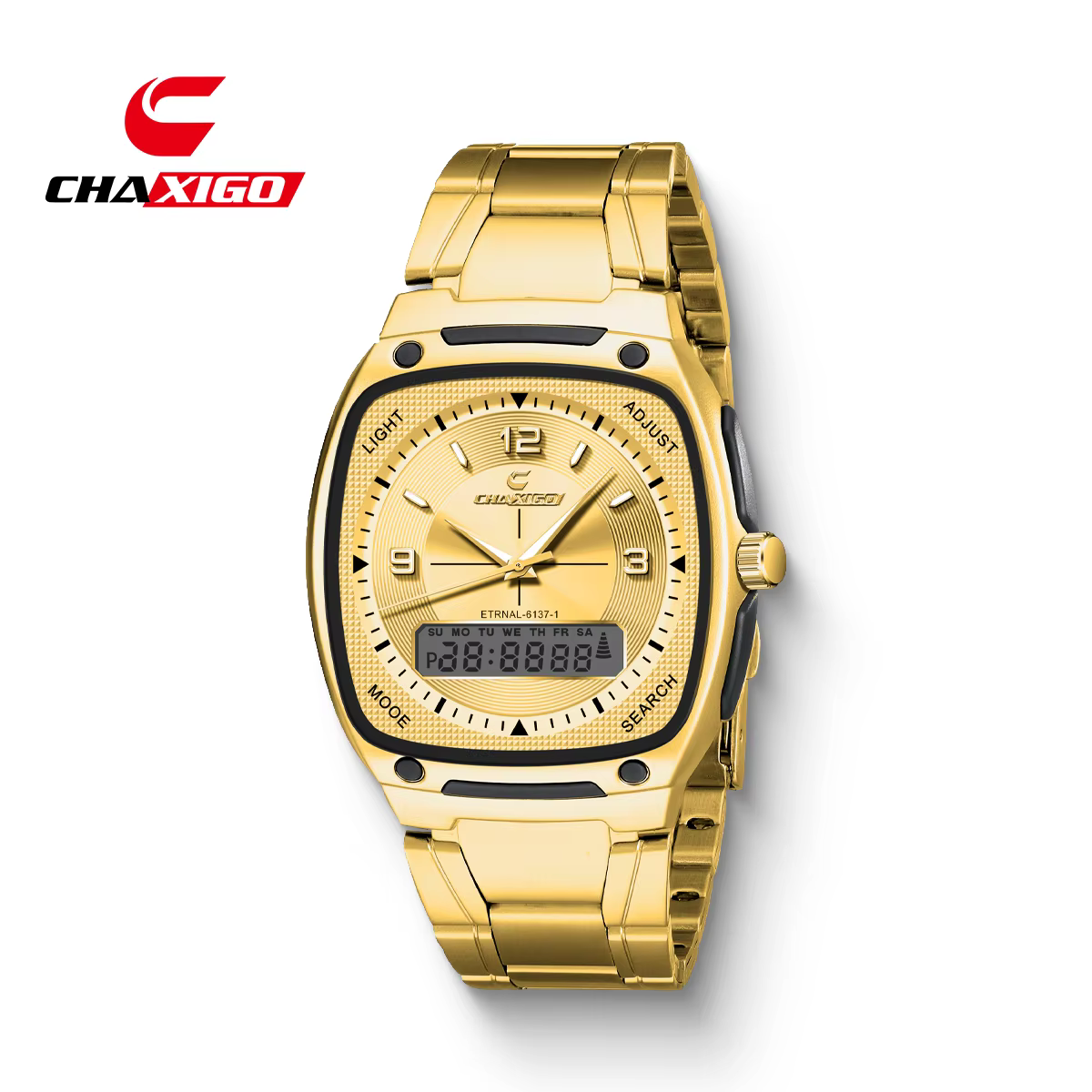 CHAXIGO montre d'affaires de mode pour hommes, aiguilles analogiques à double affichage, aiguilles l