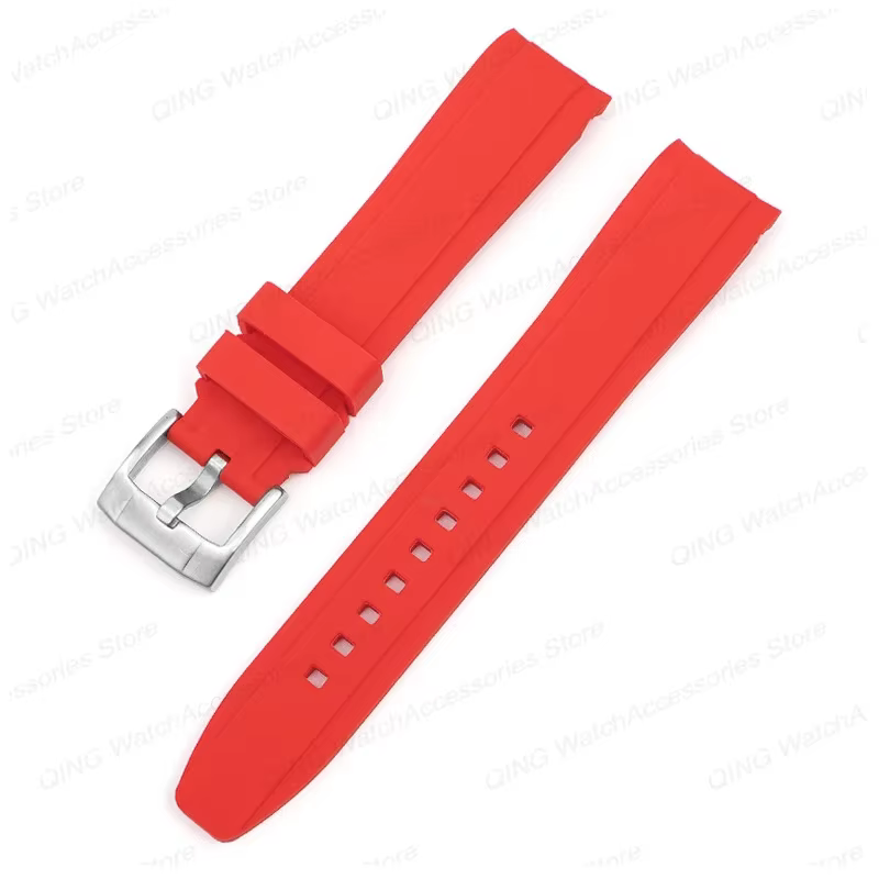 Bracelets de montre en caoutchouc incurvés de 20 mm et 22 mm pour Rolex, bracelets en silicone pour