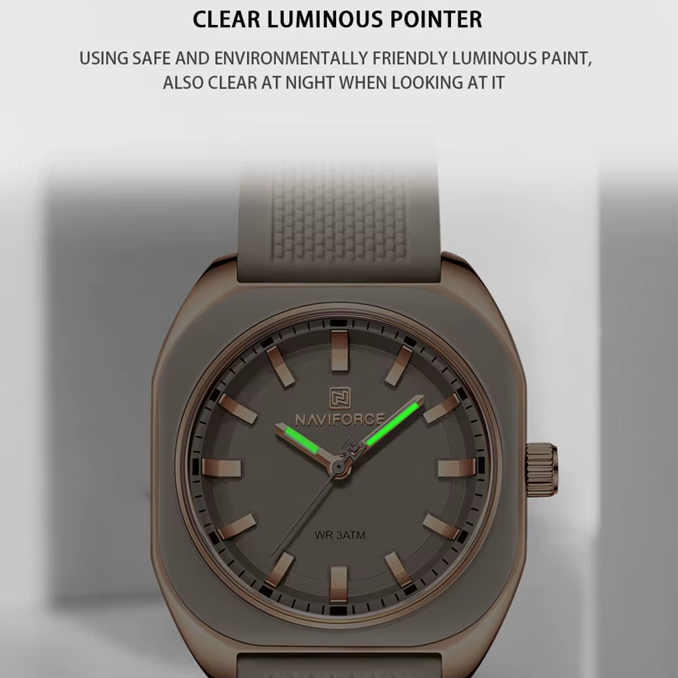 NAVIFORCE mode femmes décontracté élégant Simple polygone Quartz Silicone montre cadeau pour femmes