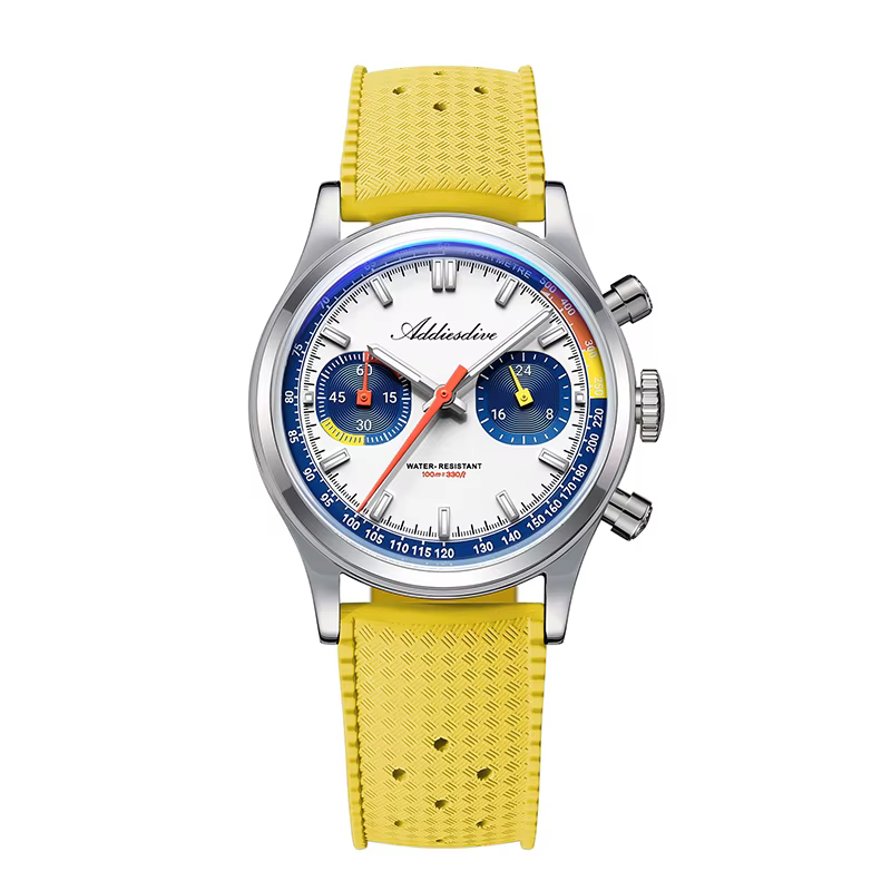ADDIESDIVE TOP 38mm chronographe montre VK64 10Bar étanche BGW9 Super lumineux fluorocarbone caoutch