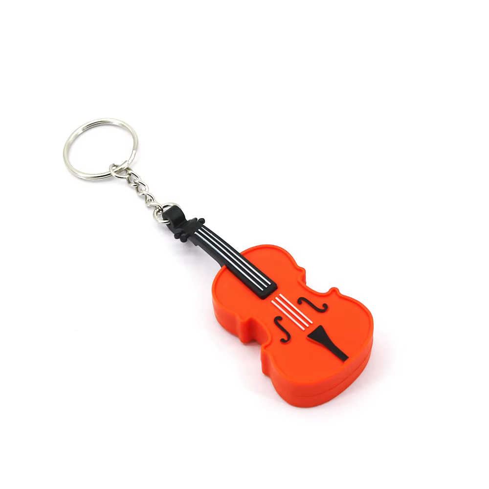 Porte-clés violon, design mignon de mini instrument de musique, pendentif portable et amusant en for