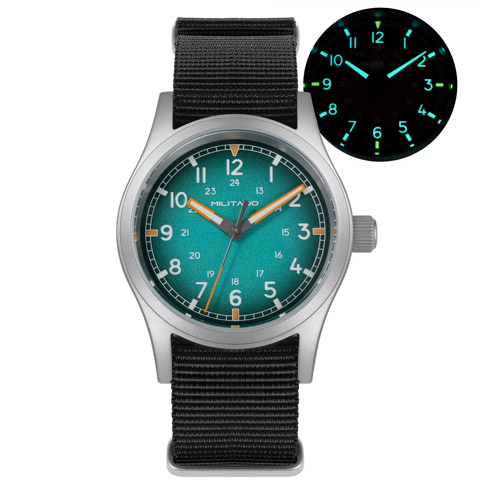 Montre de terrain ML24 pour homme, 38 mm, style militaire vintage, mouvement à quartz VH31, verre sa