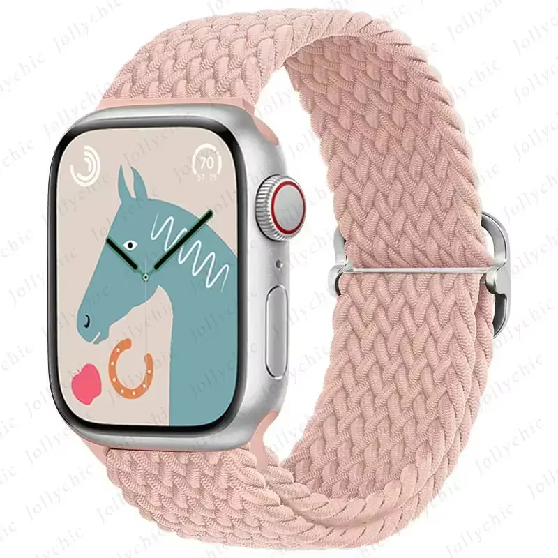 Boucle Solo tressée pour Apple watch Ultra band 40mm 44mm 41mm 38mm 49mm 45mm bracelet en Nylon élas