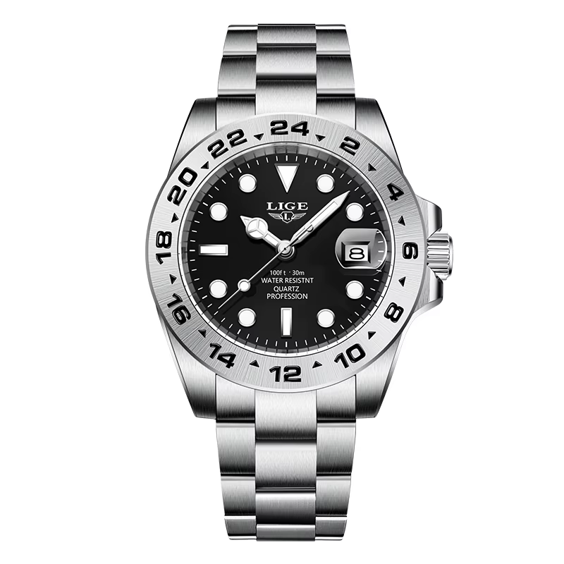 Montre Homme LIGE Tendance : Montre Sportive de Luxe pour Hommes, Marque de Renom, Militaire, Étanch