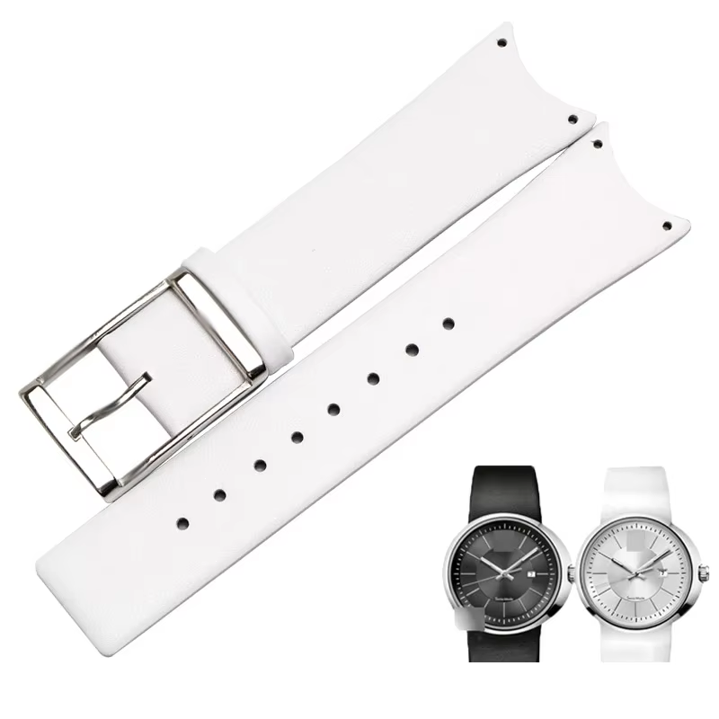 MAIKES Top qualité véritable bracelet de montre en cuir de veau rouge bracelet de montre pour CK Cal