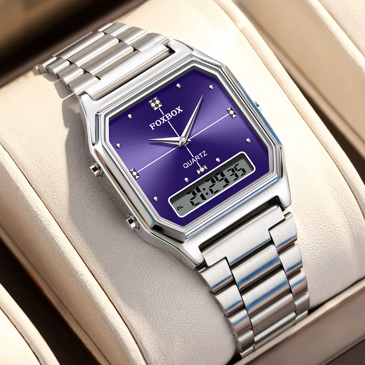Montre-bracelet à quartz pour femme FOXBOX, montre numérique sportive pour femme, horloge électroniq